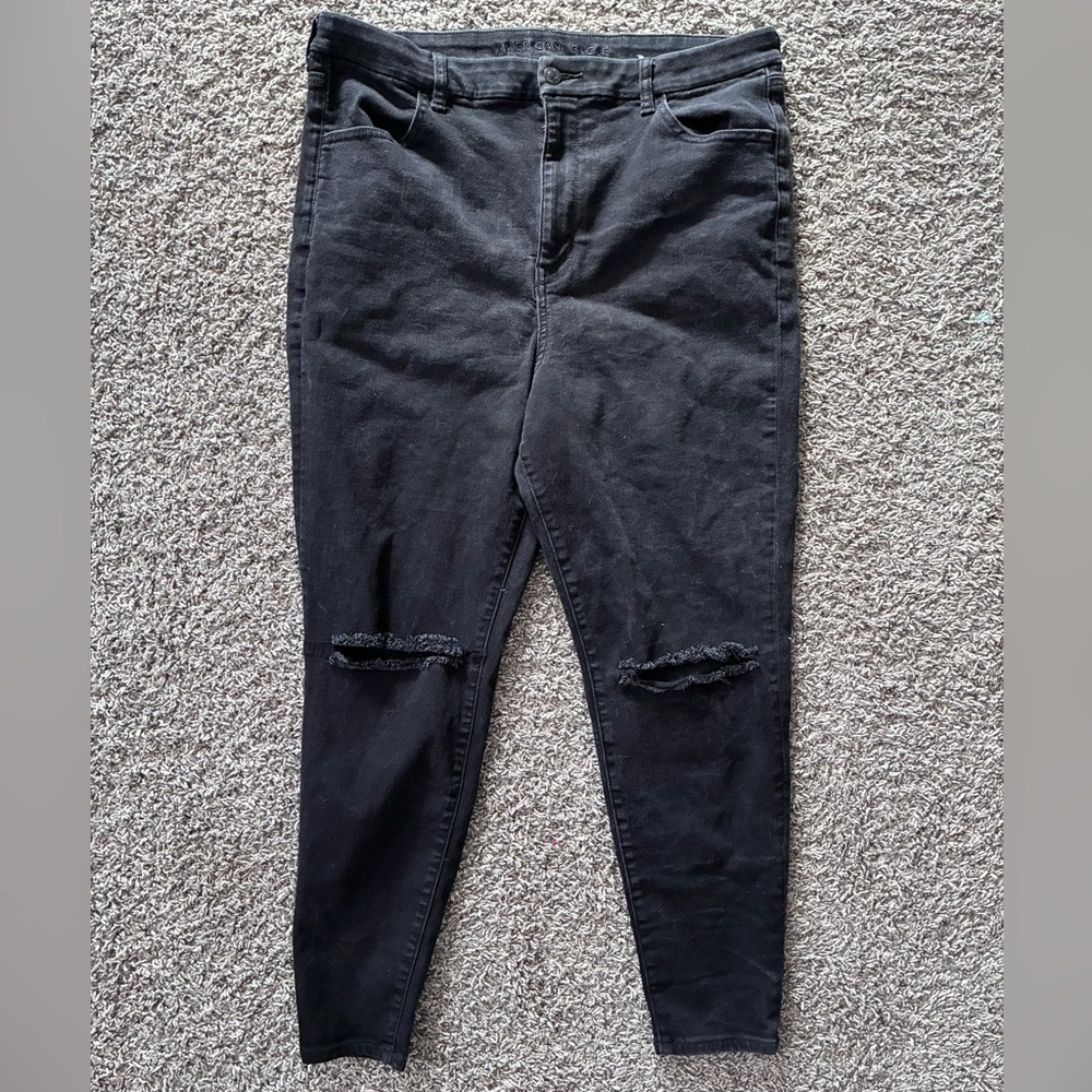 Women’s American eagle curvy super hi rise jegging size 18 regular distressed